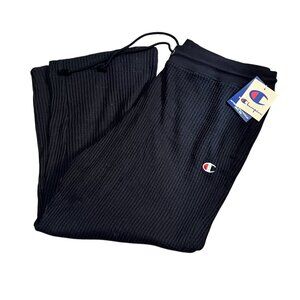 Champion Waffle Knit Soft Casual Relaxed Fit Lounge Pants Sz 2XL Black